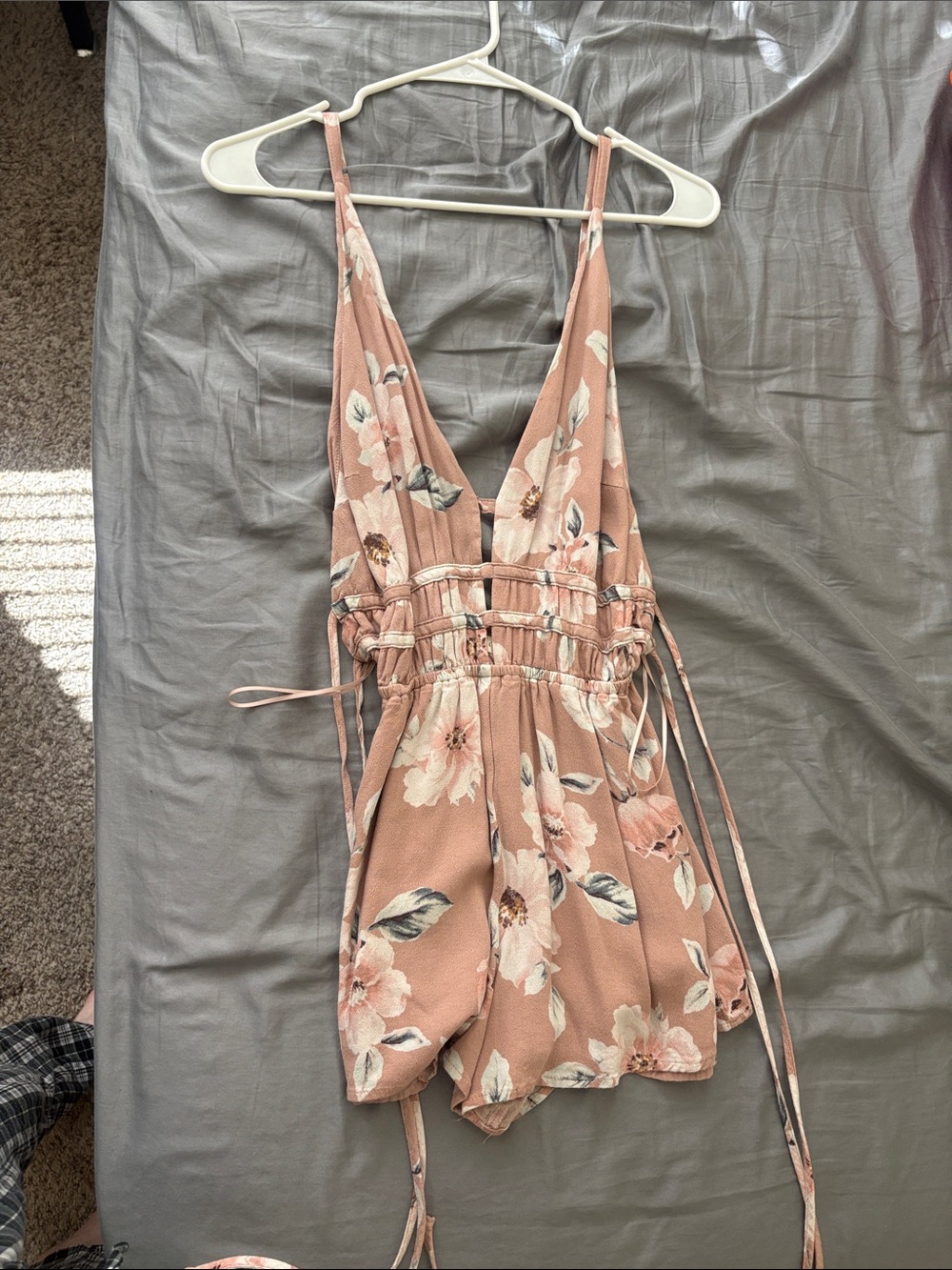 La Hearts Blush Pink Floral One-Piece Romper